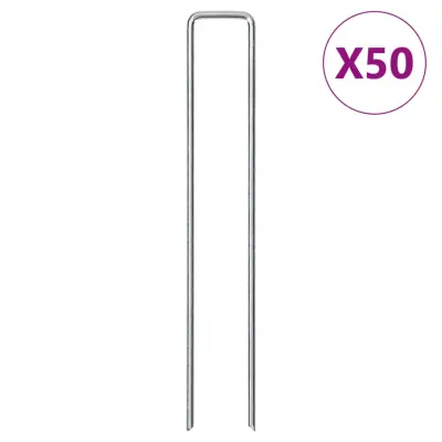 vidaXL Talni klin v obliki črke U 50 kosov 20x4 cm pocinkano jeklo