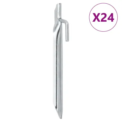 vidaXL Klini za šotor 24 kosov U oblika 17 cm Ø20 mm pocinkano jeklo