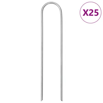 vidaXL Talni klin v obliki črke U 25 kosov 15x3,5 cm pocinkano jeklo