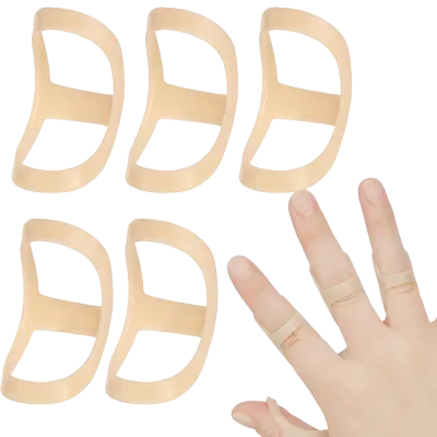 Prstna opornica za vzmetni prst Paket 5 različnih velikosti Beige Velikost 6+7+8+9+10