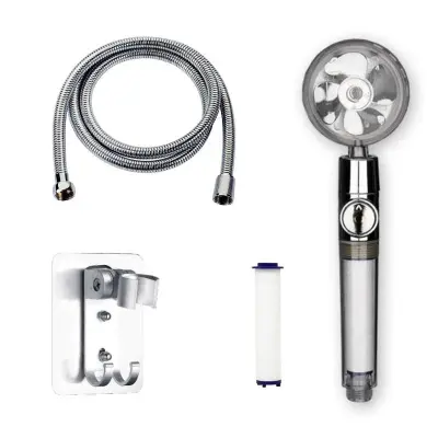 Turbo tuš glava s cevjo in vodnim filtrom