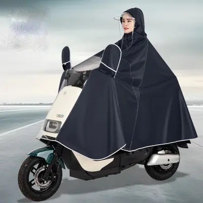 Dežni pončo za kolo, moped, skuter - Odsevni robovi DarkBlue 7XL