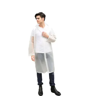 Dežni plašč s kapuco Transparent L