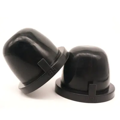 2 paketa gumijastega, toplotno odpornega pokrova proti prahu LED žarometov za avto Black 8,5 cm/6,8 cm
