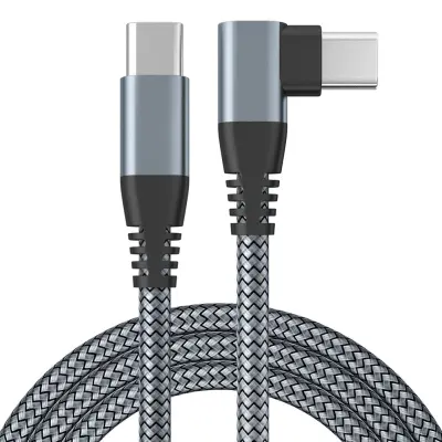 USB-C polnilnik s kotnim priključkom 60 W hitro polnjenje Grey 2 m