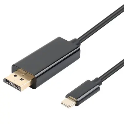 Adapterski kabel USB-C v Displayport (DP) 1,8 m črne barve