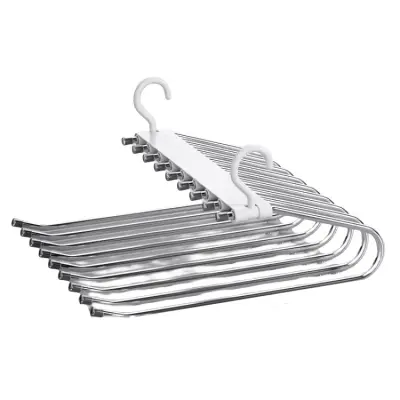 Večnamenski obešalnik Oblačila za shranjevanje na prostem, 9-slojno stojalo za hlače White