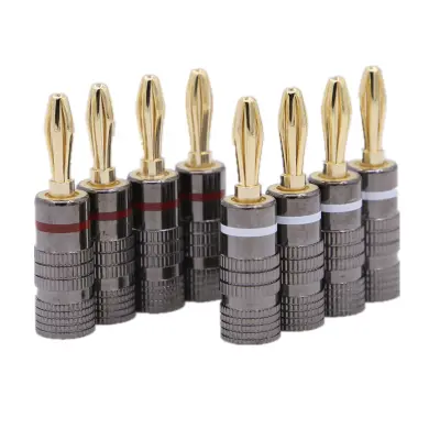 Banana čep pozlačen 4 mm   8-Paket