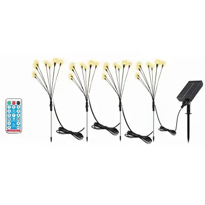 Vrtna razsvetljava Firefly na sončno energijo z 8 LED lučmi 4 paketi MultiColor