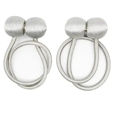 Magnetno držalo za zavese Srebrno sivo   2-paket