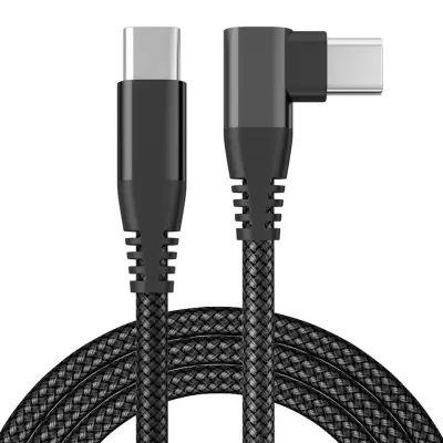 USB-C polnilnik s kotnim priključkom 60 W PD hitro polnjenje Black 2 m