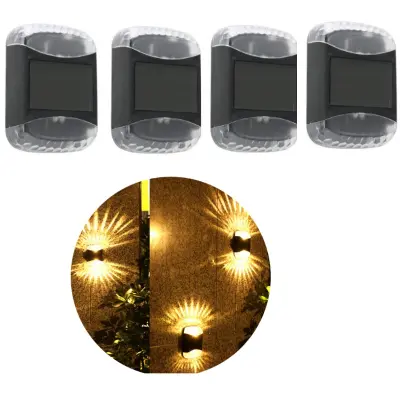 Solarna stenska svetilka, nepremočljiva, 2 svetlobna načina, 4 paketi