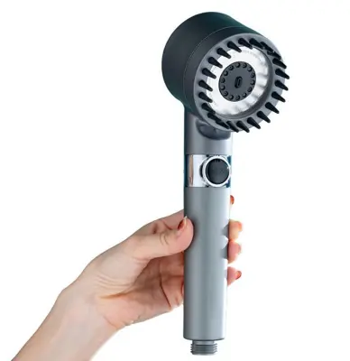 Visokotlačne prhe s čopičem za šamponiranje za masažo lasišča DarkGrey