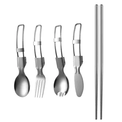 Zložljiv set jedilnega pribora 5 del Silver