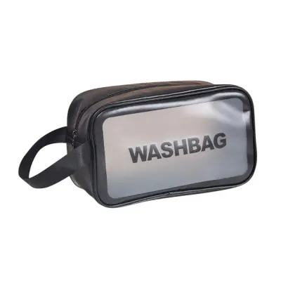 Prozorna toaletna torbica Black