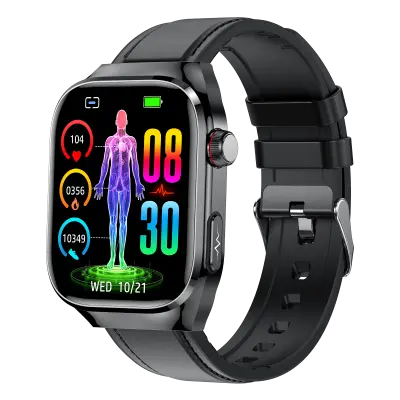 Pametna ura EKG, srčni utrip, krvni tlak, spanje, pedometer Black