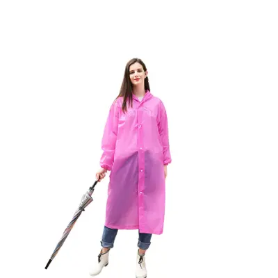 Dežni pončo s kapuco Pink M