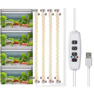 Osvetlitev za rast rastlin za sobne rastline s polnim spektrom in časovnikom White