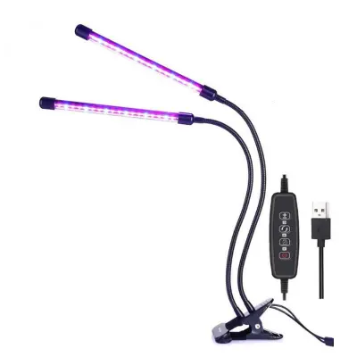 Svetilka za rastline / osvetlitev za rastline z 2 fleksibilnima LED fluorescenčnima cevema