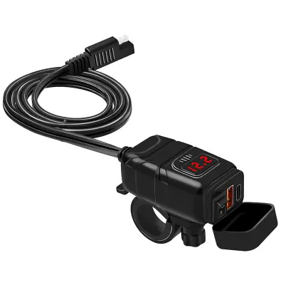 USB-C / USB hitri polnilec za avto in motor Black