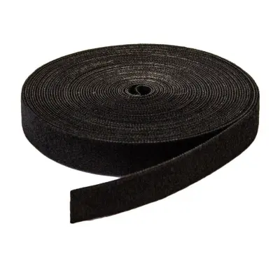 Samolepilni Velcro trak za ravnanje kablov 10 m / 2 cm črn