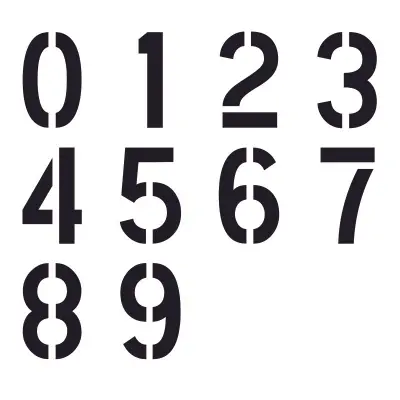 Šablone s številkami 0-9