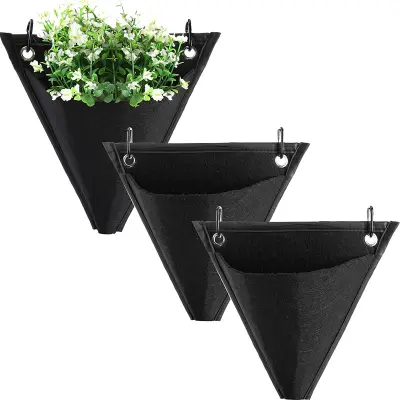 Vrtnarska posoda za rože Vrečka za gojenje rastlin, 3 paketi Black
