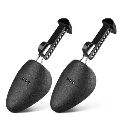 1 par plastičnih nastavljivih usnjenih čevljev, superg, čevljev, drevesnih nosil za oblikovanje Black L