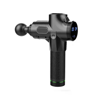 Masažna pištola s 6 zamenljivimi masažnimi glavami Črna