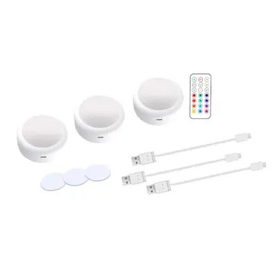 Polnilne LED točke 13 RGB barv, 3 paketi White