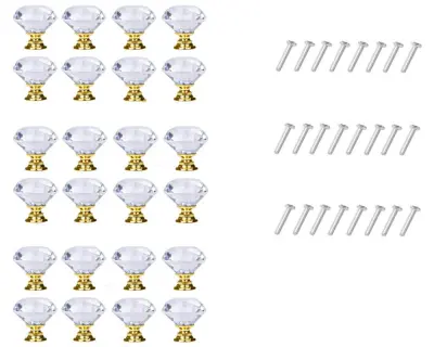 Diamantni gumbi iz stekla Transparent/Gold 8 kosov