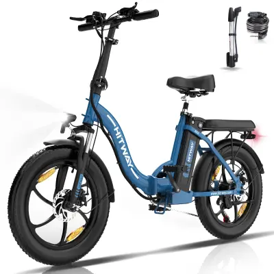HITWAY BK6S E Bike Električno kolo 20'' debelo zložljivo e-kolo, 250W/36V/12Ah baterija, 35-90km, terensko gorsko kolo s 7 prestavami, mestno e-kolo z