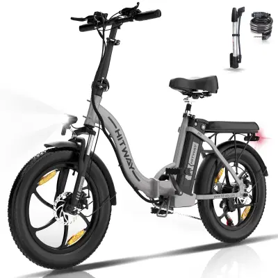 HITWAY BK6S E Bike Električno kolo 20'' debelo zložljivo e-kolo, 250W/36V/12Ah baterija, 35-90km, terensko gorsko kolo s 7 prestavami, mestno e-kolo z