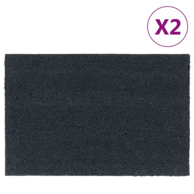 vidaXL Predpražnik 2 kosa temno siv 40x60 cm kokosova vlakna