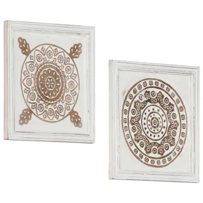 vidaXL Ročno izrezljani stenski paneli 2 kosa MDF 40x40x1,5 cm