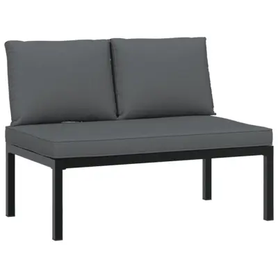 vidaXL Vrtna klop z blazinami črn aluminij