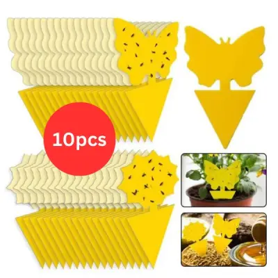 Rumene nalepke za muhe, Zaščita pred insketi, Lovilec muh, Lepilne nalepke za žuželke (10 kosov) | BUGILURE