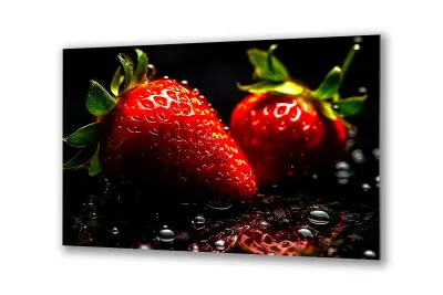 Slika na steklu jagodno sadje za kuhinjo okrasna slika 130x83 cm