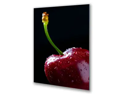 Slika na steklu češnjevo sadje v kuhinji okrasna slika 36x23 cm