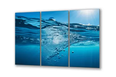 Slika na steklu vodna narava vodna plošča za kuhinjo okrasna slika 150x95 cm