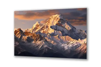 Slika na steklu visoke gore narave okrasna slika 90x60 cm