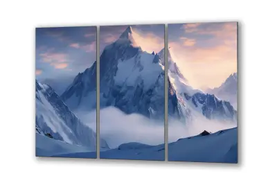 Slika na steklu visoke gore naravna pokrajina okrasna slika 150x95 cm