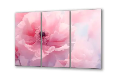 Slika na steklu veliko roza pastelno cvetje okrasna slika 150x95 cm