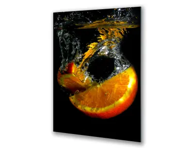 Slika na steklu sadje na črnem ozadju za kuhinjo okrasna slika 60x90 cm