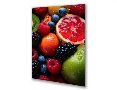 Slika na steklu sveže sadje za kuhinjo okrasna slika 60x90 cm