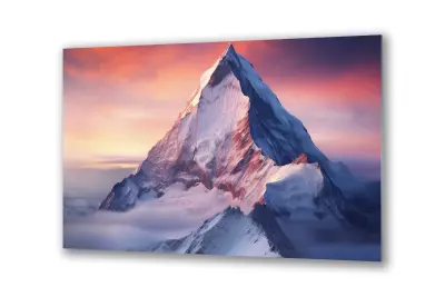 Slika na steklu gorska pokrajina megla gorska pokrajina okrasna slika 90x60 cm