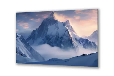 Slika na steklu visokogorje narava pokrajina okrasna slika 90x60 cm