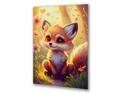 Slika na steklu otroška soba lisica fox fox okrasna slika 60x90 cm