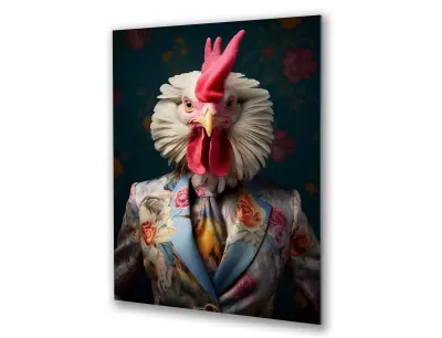 Slika na steklu leto petelina kitajski horoskop okrasna slika 83x130 cm