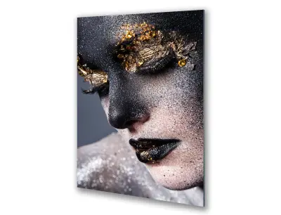 Slika na steklu bleščice za ličenje obraza ličila za ličenje okrasna slika 60x90 cm